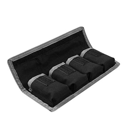 Meking 2 Pcs DSLR Battery Case Holder Storage Bag (4 Pocket) for AA/AAA Battery and LP-E6 LP-E8 LP-E10 LP-E12, EN-EL14 EN-EL15, NP-FW50 NP-F550 NP-FM500H (Gray) - color: Grey 2pcs
