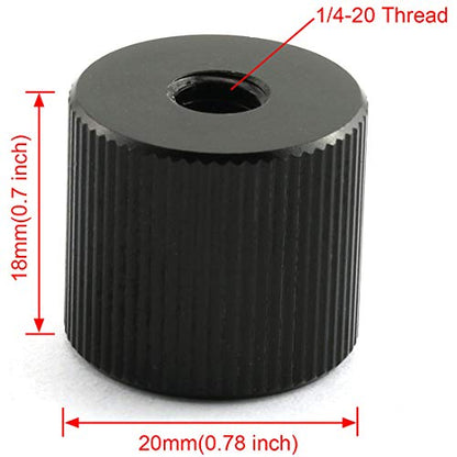 HJ Garden 2pcs 1/4"-20 Thread Tripod Nut Connection Mounts Nuts Articulating Arms Tripod Rigs Replacement Parts
