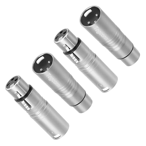 XLR Microphone Adapter 4 Pack, 3-Pin XLR Male to Female Mic Audio Extension Connector Converter for Speaker,Mixers,Studio Equipment- Durable Metal Construction - color: XLR (Male to Female), size: 4 Pack