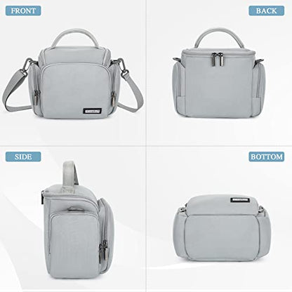 G-raphy Camera Bag Case DSLR SLR Crossbody Sling Photography Bags for Nikon Canon Sony DSLR SLR Mirrorless with Removal Straps(Parma Grey) - color: Parma Grey