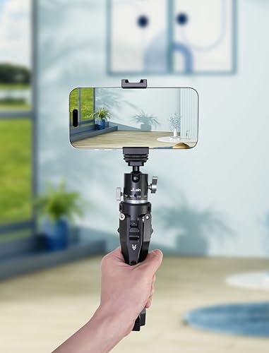 FocusFoto Aluminum Mini Desktop Tripod with 360° Ball Head & Universal Phone Adapter KIT for Mirrorless Camera - for Vlogging, Product Photography, and Live Streaming - style: Tripod + 360° Ballhead + Phone Adapter