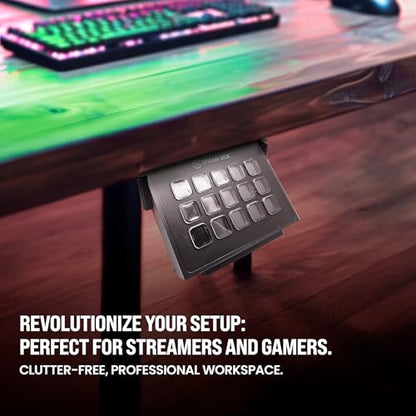 Under Desk Stream Deck Mount for Streaming Setup - Live Streaming & Gaming Equipment for MK1 & MK2 Controller Holder with 4 Screws, Content Creators, Streamers & Gamers' Desk Must-Haves - White - color: White