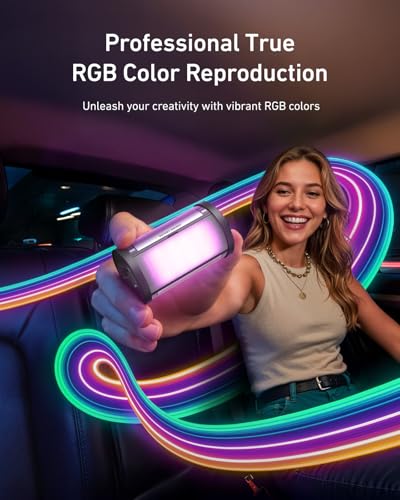 TELESIN Magnetic RGB Video Light | Cold Shoe Mount for DSLR Camera Light Photography Attachment | CRI 95 & with Soft Diffuser | Portable RGB LED Camera Light | Vlogging, Streaming, Content Creator - color: RGB