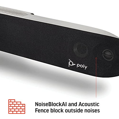 Poly Studio X70 Video Bar + TC8 Touch Controller (Plantronics + Polycom) - 4K Audio & Video Conferencing for Large Conference Rooms - Camera, Speakers, Mics - Works with Teams, Zoom & More (Renewed)