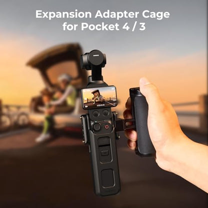 SmallRig Expansion Adapter Cage for DJI Osmo Pocket 4/3, for Xtra Muse Accessories with Bidirectional Magnetic Mount for Action 6 Adapter, 1/4"-20 Locating Holes, NATO Rail for Side Handle - 6006