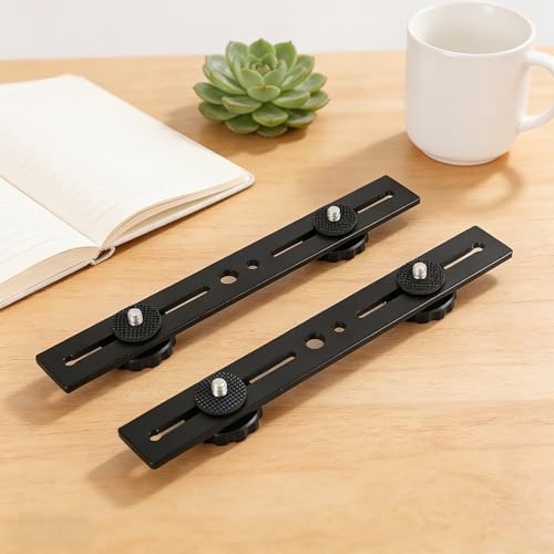 2pcs Dual Flash Brackets, Aluminum Alloy Premium Dual Flash Bracket Extension Bar with 1/4" Hot Shoe Mount Suitable for Camera Tripod Led Light Microphone