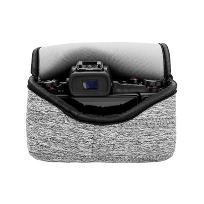 KIWIFOTOS Neoprene Camera Sleeve for Leica D-LUX 8 Sony ZV-E10 II A6400 | 6mm thick Neoprene Pouch for fits Camera≤4.7x2.9x3.4in. Anti Scratch. Touch-fastening flap. without strap - color: Neoprene Camera Case Gray