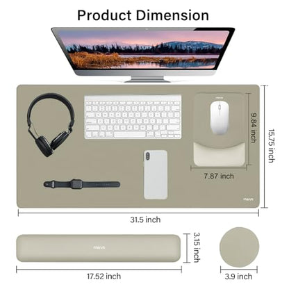 MOSISO Keyboard Mouse Pad Set, Large Gaming Mouse Pad&Rectangular Keyboard Wrist Rest&Mousepad with Wrist Rest&Coaster, Ergonomic Non-Slip&Easy Typing Pad with Curved Silicone Lining, Bronze Brown - color: Bronze Brown