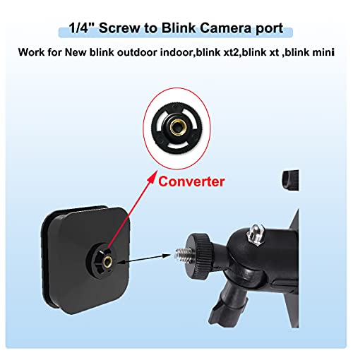 MANWU Mount Bracket Adapter Converter Connector for All-New Blink Outdoor Indoor XT2/XT Security Camera,Attachment that Holds Blink Camera to 1/4" Universal Mount (5 Pack Black)…