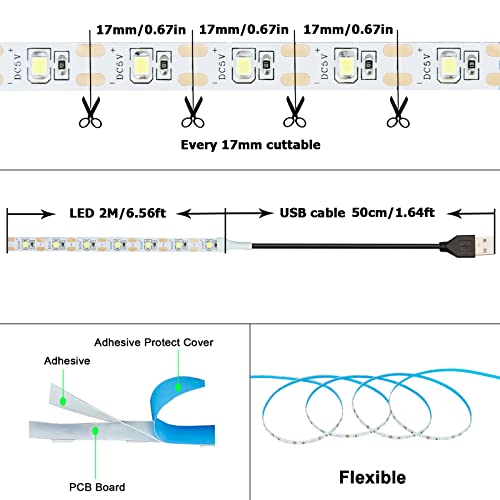 5V USB Purple 395-400nm LED Strip USB Powered 13.12ft/4M 240LEDs Flexible SMD2835 Black Light No-Waterproof IP20 LED Tape Lights (2pcs x 6.6ft) - color: Purple