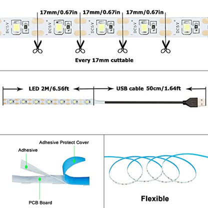 5V USB Purple 395-400nm LED Strip USB Powered 13.12ft/4M 240LEDs Flexible SMD2835 Black Light No-Waterproof IP20 LED Tape Lights (2pcs x 6.6ft) - color: Purple