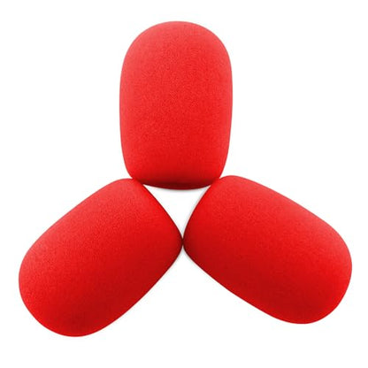 LEFXMOPHY A40 TR Pop Filter Replacement for Astro A20 A30 A40 A50 A40TR Gaming Headset Microphone Red Foam Windscreen Mic Cover, 3-Pack