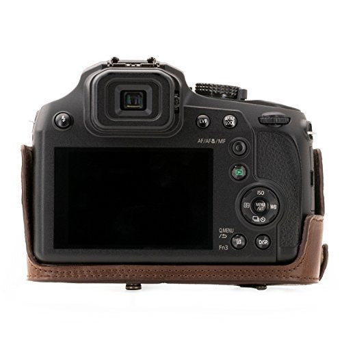 MegaGear Panasonic Lumix DC-FZ80, FZ82 Ever Ready Leather Camera Case and Strap, with Battery Access - Dark Brown - MG1224 - color: Dark Brown