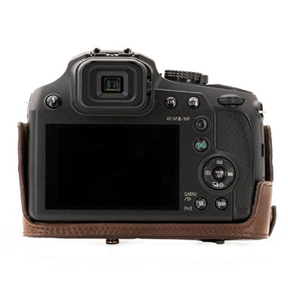 MegaGear Panasonic Lumix DC-FZ80, FZ82 Ever Ready Leather Camera Case and Strap, with Battery Access - Dark Brown - MG1224 - color: Dark Brown