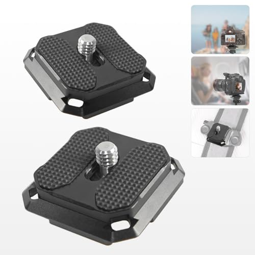 2 Pack Arca-Swiss Plate, Quick Release Plate Camera Mount for Tripod,38mm Arca-Swiss Mount Plate with Safety Pins, Lightweight Aluminum for Tripod/Monopod/Strap, 1/4" Screw Compatible Camera,0.67oz - size: 38mm*38mm