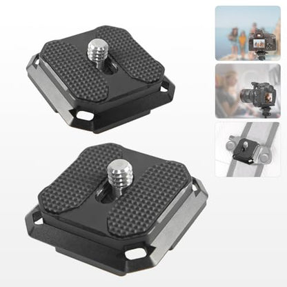 2 Pack Arca-Swiss Plate, Quick Release Plate Camera Mount for Tripod,38mm Arca-Swiss Mount Plate with Safety Pins, Lightweight Aluminum for Tripod/Monopod/Strap, 1/4" Screw Compatible Camera,0.67oz - size: 38mm*38mm
