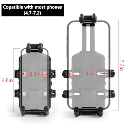 Magnetic Motorcycle Phone Holder - 66 lb Magnetic Pull, Anti-Vibration Heavy Duty Mount for Gas Tank, Universal for iPhone Samsung 4.7-7.2'' Cell Phones