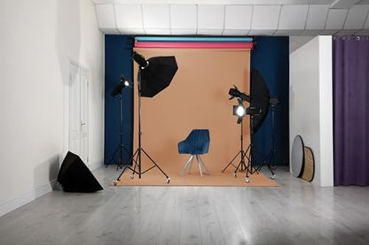 Denny Manufacturing - Seamless Paper Backdrop for Photography, Brown Seamless Paper Roll - Brown Latte (86 in x 36 ft) Includes Free Roll Black Gaffer Tape (2 in x 13 ft) - color: Brown Latte, size: 86 in x 36 ft
