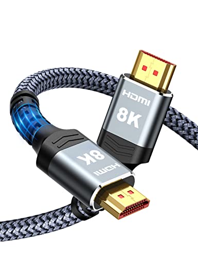Highwings 8K@60 2.1 Long HDMI Cable 35FT, Ultra 48Gbps High Speed HDMI Braided Nylon 4K120 144Hz eARC HDR Compatible for PS5 and Monitor - size: 35 feet