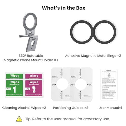 Itramax Continuity Camera Mount for iMac&Desktop Monitor,360° Adjustable iPhone Webcam Stand Holder with Metal Ring for MagSafe iPhone 17 17e/16/15/14/13/12/11/XR/XS,MacBook,Apple TV 4K,Studio Display - color: 360°Rotating-Gray