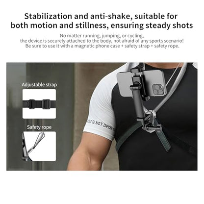 Quick Release Neck Cell Phone Holder for Smartphone and Action Cameras – Hands-Free POV/Vlog Neck Holder Compatible with iPhone Android GoPro DJI Insta360 Devices