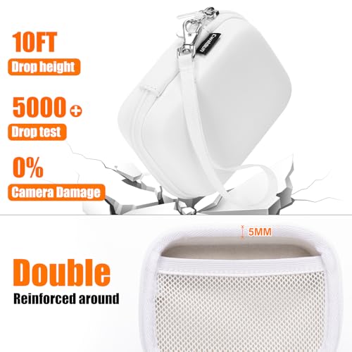 Cwatcun Digital Camera Case, Small Carrying Camera Pouch for AbergBest 2.7" LCD Kodak Pixpro/Canon PowerShot ELPH 180/190 / DSCW830 Travel Cameras, Waterproof Shockproof Case - Blacka WHITE - color: White