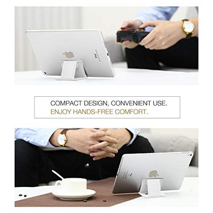 MoKo 2PCS Phone/Tablet Stand, Desktop Holder for 4-11" Device, Fit with iPhone 17/17 Air/17 Pro/17 Pro Max, iPhone 16/Pro/Pro Max/Plus, iPhone 15/Pro/Pro Max/Plus, iPhone 14/Pro/Pro Max/Plus - color: White + Blue