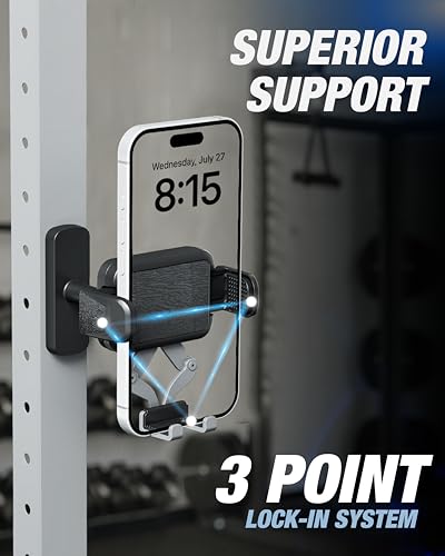 OEO Phone Holder with Magnetic Base for Golf Cart, Gym| Strong Magnetic Phone Mount with Quick Release Clamp for Android & iPhone | Compatible with 4”–7.1” Phones & Thick Cases