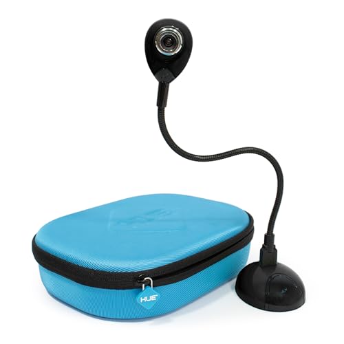 HUE HD Portable USB Video Conferencing Camera. Use as a Webcam for Live Streaming or a Document Camera for Teaching: Windows, macOS, Chromebook, Linux Compatibility (Black with Carry Case) - color: Black Camera with Carry Case