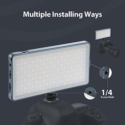 ENEGON 4000mAh Rechargeable Mountable Bicolor LED Video Light with Mini Panel for Professional DSLR Cameras | Photo Video Lighting Long Battery Life | Fits for iPhone Sony Canon Nikon Fuji Panasonic - color: Camera LED Light