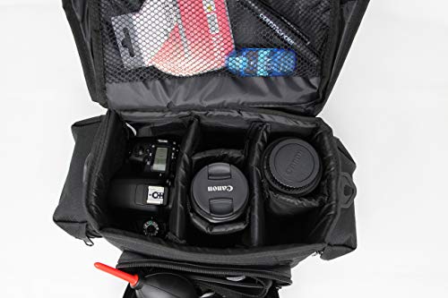 Commander Optics Medium/Large Camera Carrying Case for Nikon, Sony, Pentax, Olympus Panasonic, Samsung, and Canon Rebel DSLR 11 x 7 x 7 Inches Black Bag