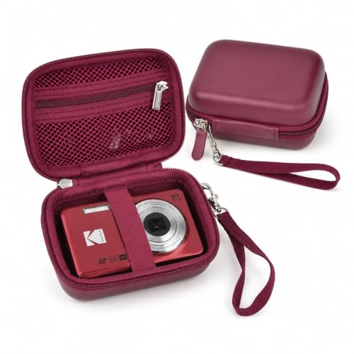 ANKHOH Digital Camera Case for Kodak PIXPRO FZ55/FZ45/for CAMKORY | for Duluvulu 4K,for Canon PowerShot ELPH,forVAHOIALD,for Sony,for Lecran,for VAHOIALD,Holds Cable,Cards, Case only Red - color: Royal Red