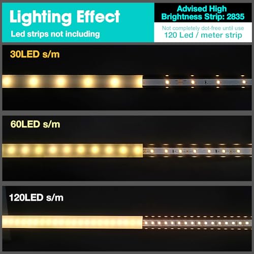 20-Pack 3.3ft/1Meter U Shape Black LED Aluminum Channel System with Milky Cover, End Caps and Mounting Clips, Aluminum Channel Profile for LED Strip Light Diffuser Installations (20pack*3.3ft) - size: 20pack*3.3ft(Black)
