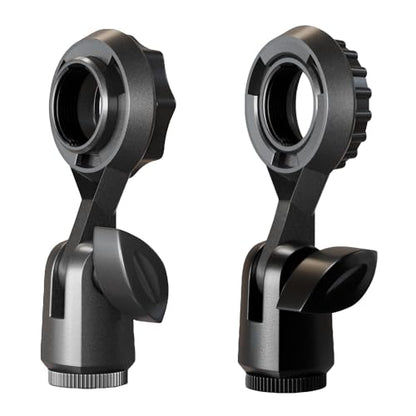 2 Pack Condenser Microphone Clip Holder with 7/8'' Thread Mount Condenser Mic Holder Adapter for Cardioid Diaphragm Studio Condener Microphones Stand Recording Streaming Vocal Mic Boom Arm