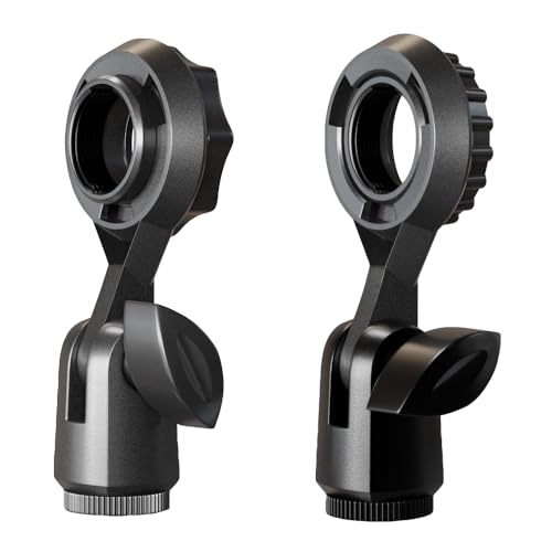 2 Pack Condenser Microphone Clip Holder with 7/8'' Thread Mount Condenser Mic Holder Adapter for Cardioid Diaphragm Studio Condener Microphones Stand Recording Streaming Vocal Mic Boom Arm