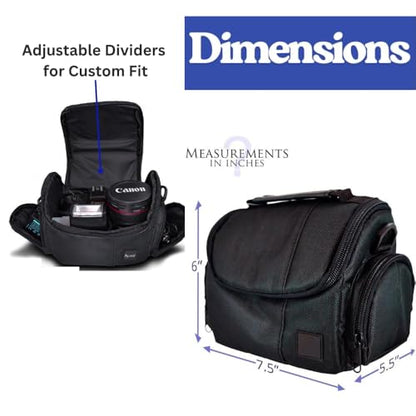 eCostConnection Medium Camera Bag Case – Soft Padded Camera Equipment Bag for DSLR & Mirrorless Cameras, Fits Nikon Canon Sony, Protective Shoulder Carry Bag - size: Medium