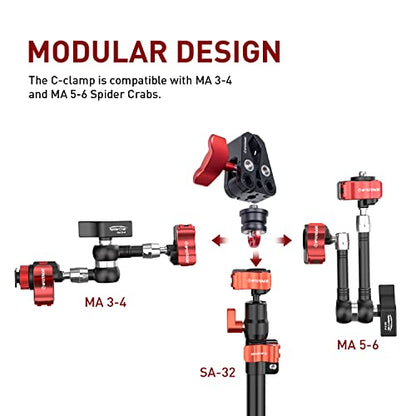 IFOOTAGE Spider Crab Support Rod SA-32，Camera Slider Support Arm Stabilizer，Adjustable Length 360 Degrees Rotation with C Clamps and Ballhead，Connecting Camera Video Slider and Tripod
