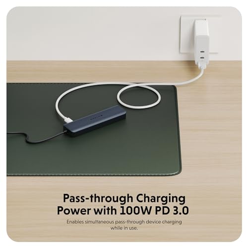 HyperDrive Next 7 Port USB C Hub for Mac, PC, Chromebook with 4K60Hz HDMI, 2 USB-A, USB C Hub 10Gbps, USB-C 10Gbps 100W Power Delivery, SD Card Reader, Ethernet Ports - size: 7 Port USB-C Hub with 2x USB-A