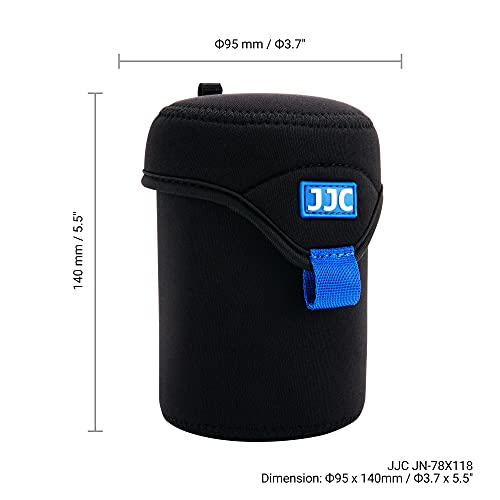 JJC Water Resistant Neoprene Camera Lens Pouch Case, Fold-Over Lens Bag for Mirrorless Lenses Up to 3.1 x 4.6 (D X H) for Canon RF 85mm f/2, Nikon Nikkor Z 85mm f/1.8, Sigma 16mm f/1.4 etc. - size: 3.1 x 4.6"