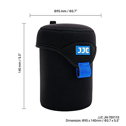 JJC Water Resistant Neoprene Camera Lens Pouch Case, Fold-Over Lens Bag for Mirrorless Lenses Up to 3.1 x 4.6 (D X H) for Canon RF 85mm f/2, Nikon Nikkor Z 85mm f/1.8, Sigma 16mm f/1.4 etc. - size: 3.1 x 4.6"
