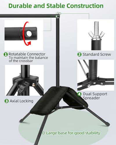 Hemmotop Backdrop Stand 11x10ft, Heavy Duty Background Stand Kit with 2 Sandbags, Photo Booth Frame for Wedding, Birthday, Baby Shower, Halloween, Christmas Party Photos, Projector Screen - size: 11x10ft