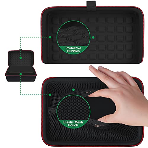 BOVKE Hard GPS Case for 6-7 Inch Garmin dēzl OTR610 OTR710 OTR720 OTR620 / DriveSmart 71 66 / RV 795 7' GPS Navigator System, Extra Space fit Vehicle Suction Cup Mount, Power Cable, Black+Black - color: Black + Inside Black