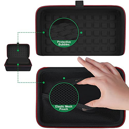 BOVKE Hard GPS Case for 6-7 Inch Garmin dēzl OTR610 OTR710 OTR720 OTR620 / DriveSmart 71 66 / RV 795 7' GPS Navigator System, Extra Space fit Vehicle Suction Cup Mount, Power Cable, Black+Black - color: Black + Inside Black