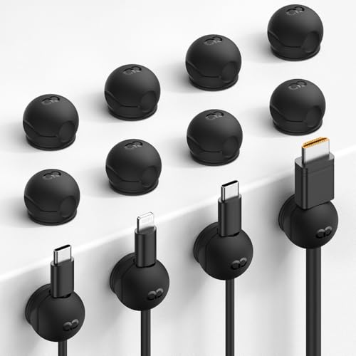 Lamicall 12Pack Magnetic Cord Organizer, Desk Desktop Dorm Organizer Decor Accessories, Silicone Mini Cable Management Clips for Phone Charger Cable, Cord Holder for Nightstand Home Office - size: 12Pack - Silicone Magnetic