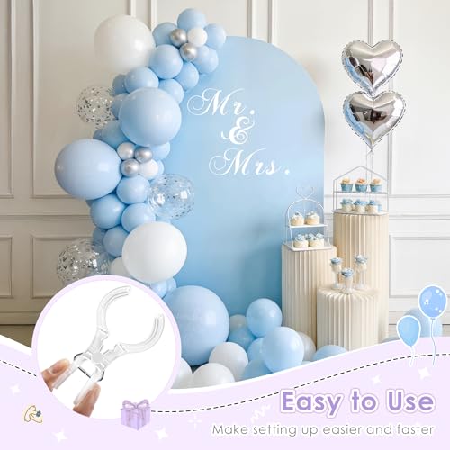 RELBRO Spring Clamps, 10 Pcs 3.5 Inch Clear Plastic Clips with 50 Pcs Balloon Clips for Balloon Arch Backdrop Craft Decoration Projects