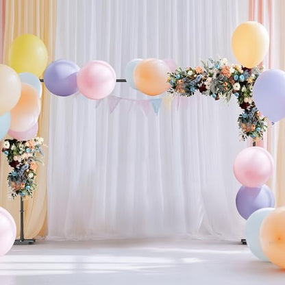 NANANARDOSO Balloon Arch Stand Kit, 10x7 FT Backdrop Stand with Metal Square Frame, Adjustable Photo Background Stand for Party Wedding Decor, Studio Photography, Black