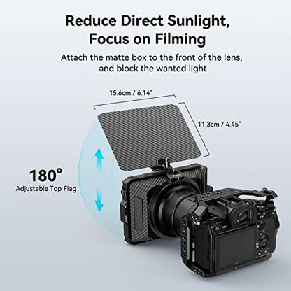 SmallRig Mini Matte Box Lite with Carbon Fiber Top Flag, Compatible with 67mm/ 72mm/ 77mm/ 82mm Lenses for DSLR and Mirrorless Camera - size: Mini Matte Box Lite
