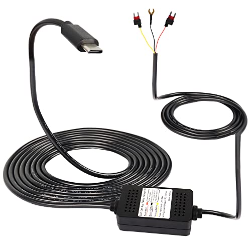 MEIRIYFA Dash Cam Acc Hardwire Kit, USB Type C Hardwire Dashcam Kit Step-Down Cable, 12V-24V to DC 5V 3A Car Dash Charger Power Cord for Cars Camera GPS（11.5FT） - color: Type C