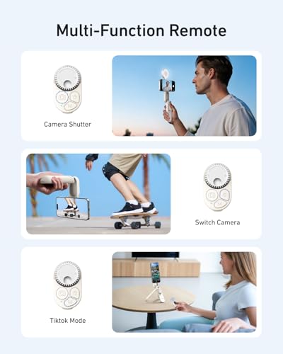 TELESIN Magnetic Phone Tripod, Mini Selfie Stick with Zoom Remote, Pocket-Size Mag-Safe Stand for iPhone 17 16 15 & Android, Solo Travel Gear & TikTok Vlogging Accessory