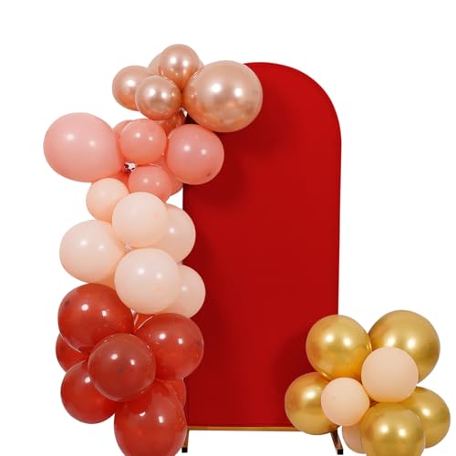 Peomeise 6FT Christmas Wedding Arch Cover，Red Arch Backdrop Cover Stretchy Spandex Backdrop Stand Covers for Birthday Party Ceremony Banquet Decor(72" L x 31.2" W) - color: Red, size: 6FT